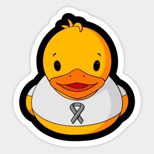 Brain Cancer Awareness Rubber Duck Sticker